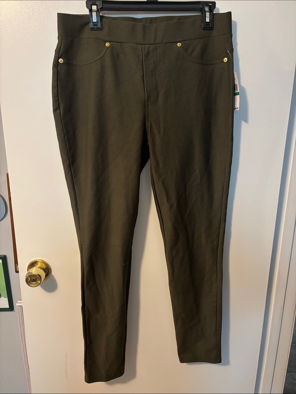 NWT Michael Kors Olive Green Autumnal Women’s Stretch Skinny Jeggings Large